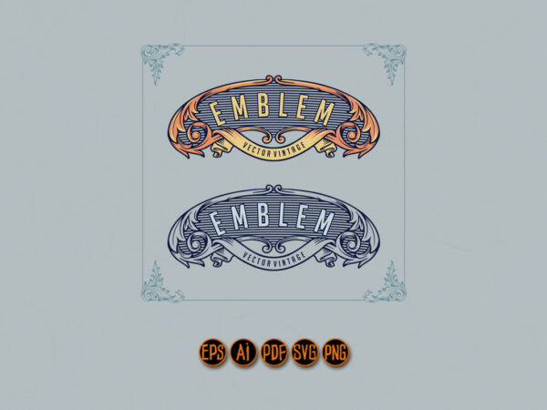 Luxury elegant vintage emblem ornaments t shirt vector graphic
