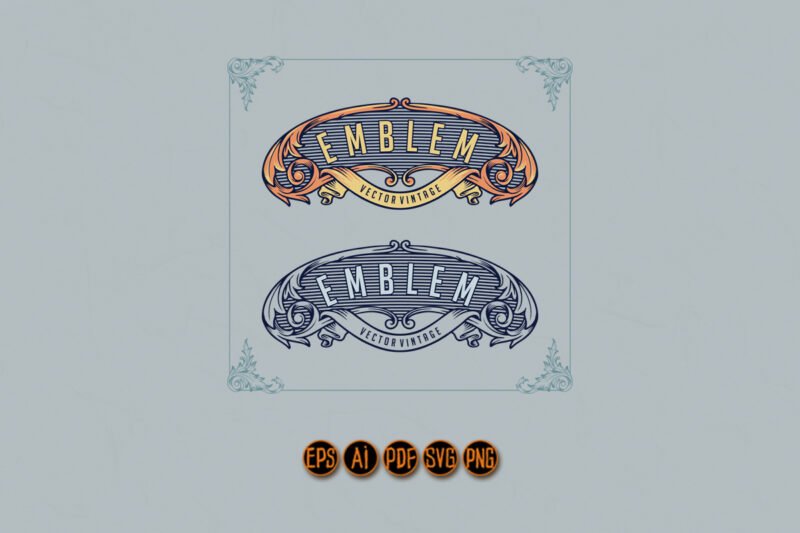Luxury elegant vintage emblem ornaments