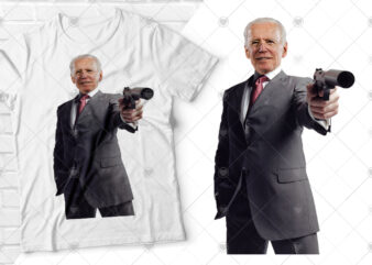 Biden with Gun funny tshirt design, Gun Biden tshirt, Biden war funny tshirt, Biden 3rd war, Trump & Biden gun, Trump Gun,