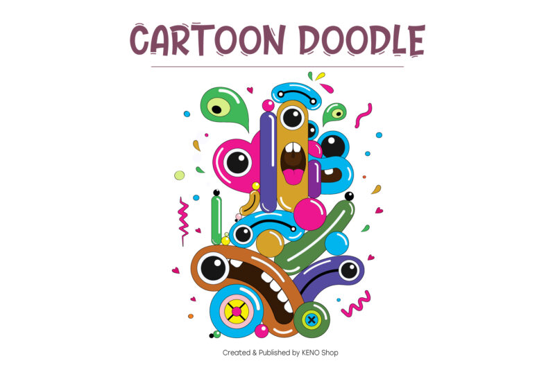 Bright Cartoon Doodle. T-Shirt, PNG, SVG.