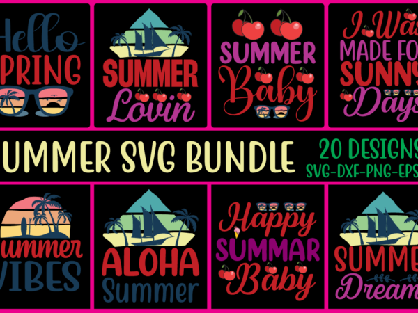 Summer svg bundle t shirt template vector