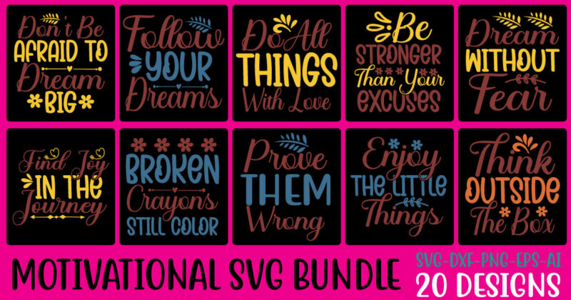 Motivational SVG Bundle