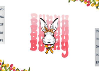 Easter Day, Bunny With Polka Dot Bow Gift Ideas Diy Crafts Svg Files For Cricut, Silhouette Sublimation Files, Cameo Htv Files