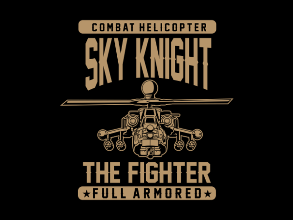 Combat helicopter t shirt vector file