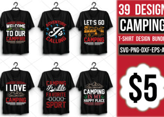 Camping T-shirt Design Bundle