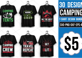 Camping T-shirt Design Bundle