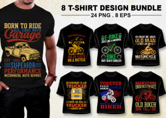 Car Bike Lover T-Shirt Design Bundle PNG EPS