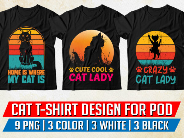 Cat lover t-shirt design png eps