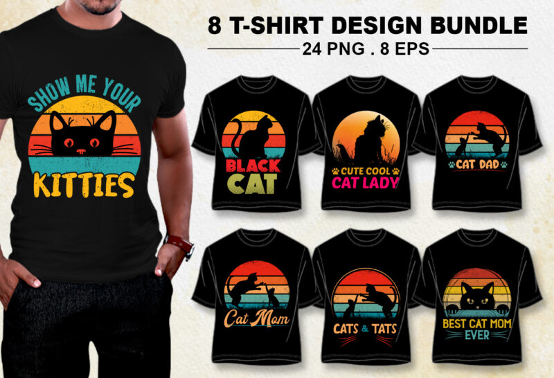 Cat Lover T-Shirt Design Bundle