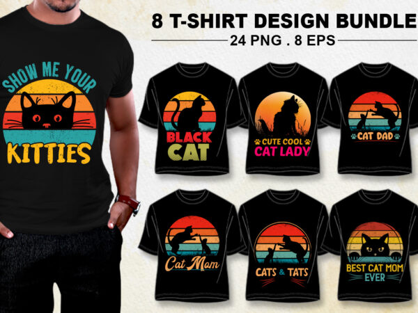 Cat lover t-shirt design bundle