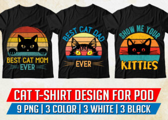 Cat Lover T-Shirt Design PNG EPS