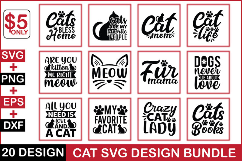 Cat Svg Design Bundle