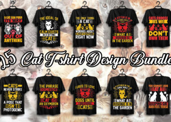 Cat T-shirt Design Bundle