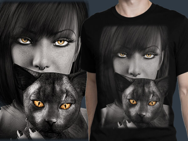 Cat eyes 2 t shirt vector file