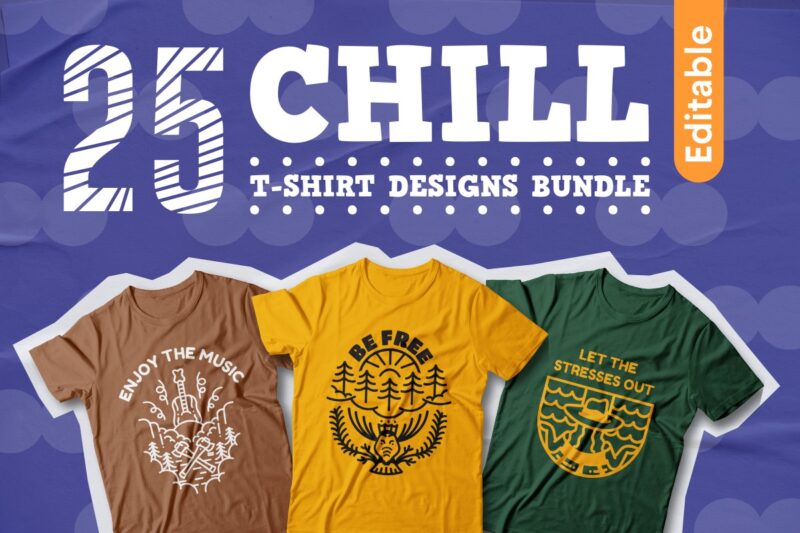chill mono line t-shirt designs