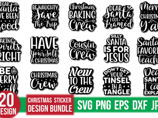 Christmas sticker design bundle