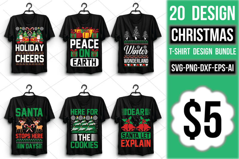 Christmas T-shirt Design Bundle