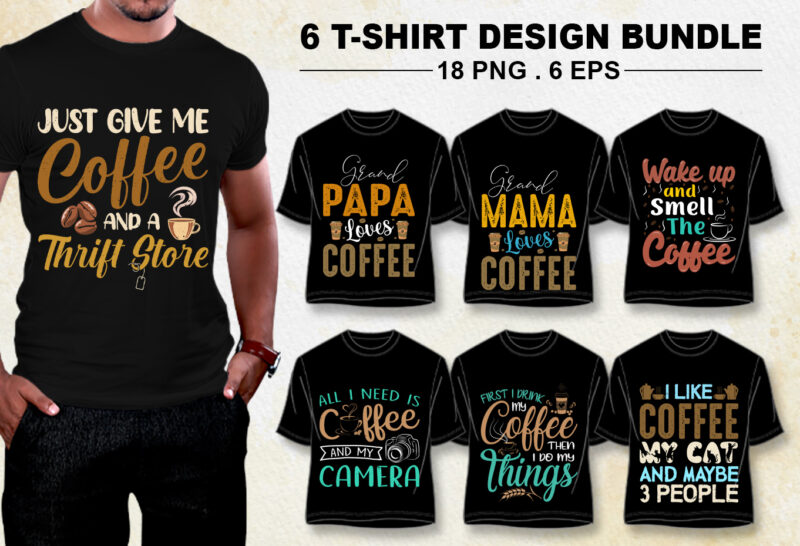 Coffee Lover T-Shirt Design Bundle