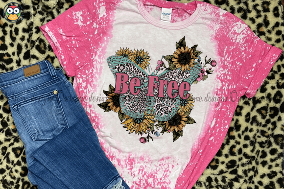 Be Free Retro Butterfly T-shirt Design