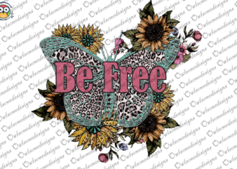 Be Free Retro Butterfly T-shirt Design