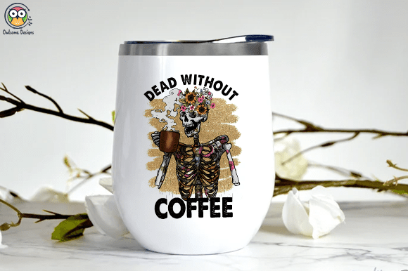 Dead without coffee t-shirt design