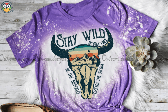 Stay Wild Roam Free Be the Buffalo Charge the Storm T-shirt design