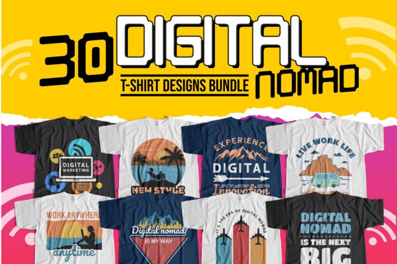 digital nomad t-shirt designs
