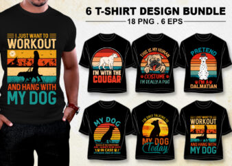 Dog Lover T-Shirt Design Bundle PNG EPS