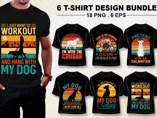 Dog lover t-shirt design bundle png eps