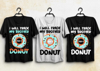 Donut Lover Brother T-Shirt Design