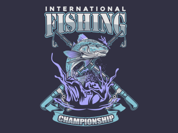 Fishing championship t shirt graphic design