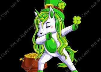 Unicorn Wear Leprechaun Hat Dabbing Hold Clover St Patrick’s Png, Unicorn Patrick Day Png, St. Patrick Day Png