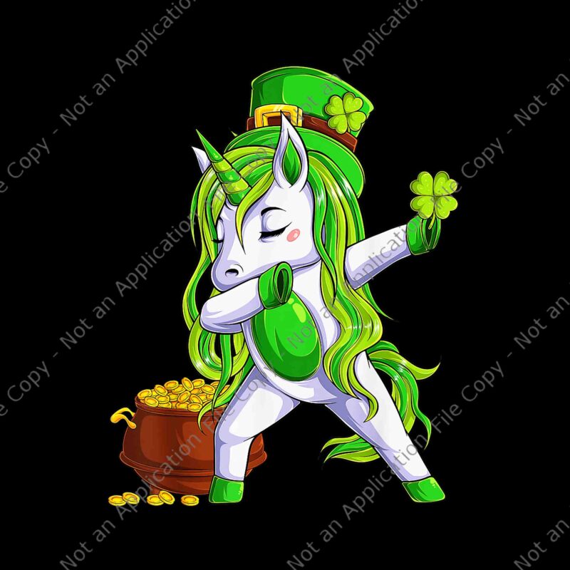 Unicorn Wear Leprechaun Hat Dabbing Hold Clover St Patrick’s Png, Unicorn Patrick Day Png, St. Patrick Day Png