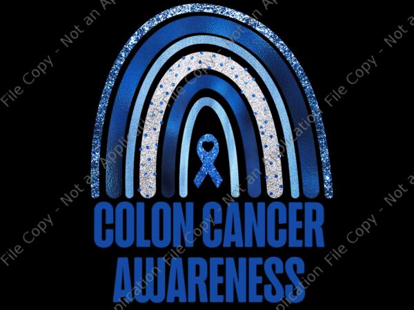 Colon cancer awareness blue ribbon and rainbow new awareness png, colon cancer awareness png, blue ribbon and rainbow png t shirt vector file
