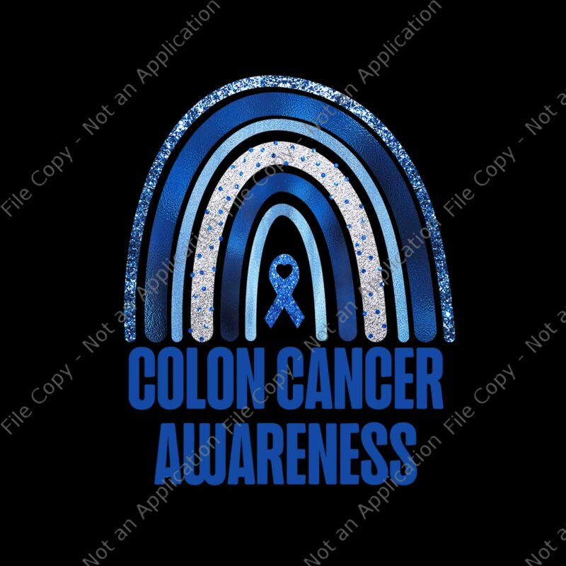 Colon Cancer Awareness Blue Ribbon and Rainbow New Awareness Png, Colon Cancer Awareness Png, Blue Ribbon and Rainbow Png