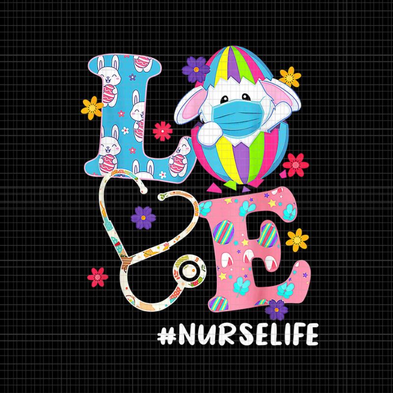 Nursing Stethoscope Scrub Life Png, Nurse Bunny Easter Day Png, Bunny Png, Easter Day Png, Nurse Png