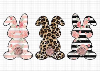 Leopard Easter Bunny Rabbit Trio Cute Easter Day Png, Leopard Easter Bunny Rabbi Png, Easter Day Png,