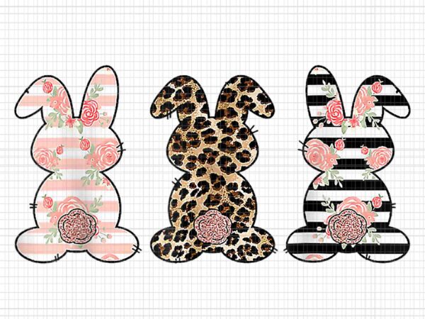 Leopard easter bunny rabbit trio cute easter day png, leopard easter bunny rabbi png, easter day png, t shirt vector graphic