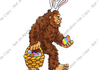 Easter Bigfoot With Egg Basket Png, Easter Bigfoot Png, Bigfoot Vector