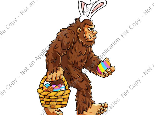 Easter bigfoot with egg basket png, easter bigfoot png, bigfoot vector