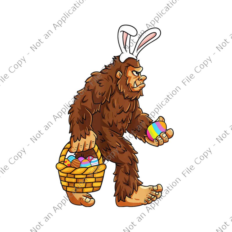Easter Bigfoot With Egg Basket Png, Easter Bigfoot Png, Bigfoot Vector
