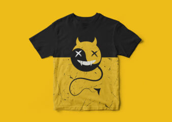 Naughty Devil face emoticon, t-shirt design