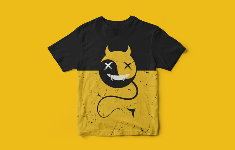 Naughty Devil face emoticon, t-shirt design