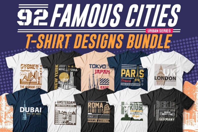 famous cities t-shirt designs