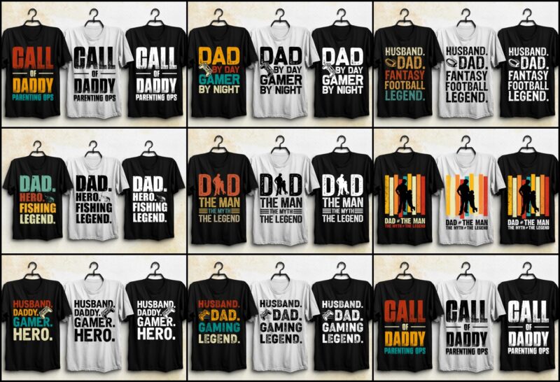 Father’s Day Dad Papa T-Shirt Design Bundle