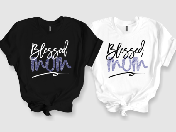 Women’s blessed graphic short sleeve t-shirt, blessed mom graphic t-shirts