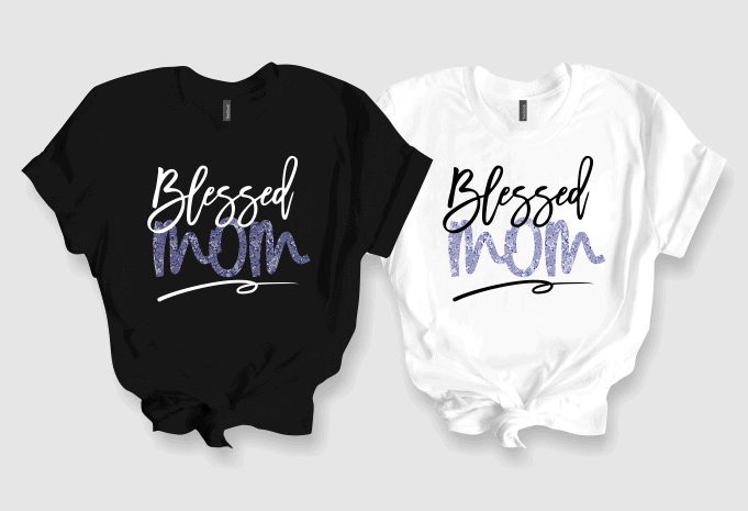 Women’s Blessed Graphic Short Sleeve T-Shirt, Blessed Mom Graphic T-shirts