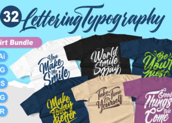 32 quotes typography t-shirt bundle – motivational quotes typography t shirt design bundle, saying and phrases lettering t shirt designs pack collection for commercial use.