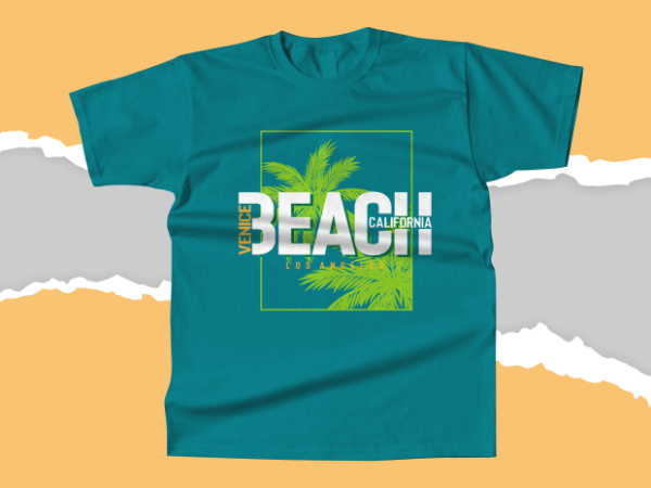 Los angeles beach t-shirt design