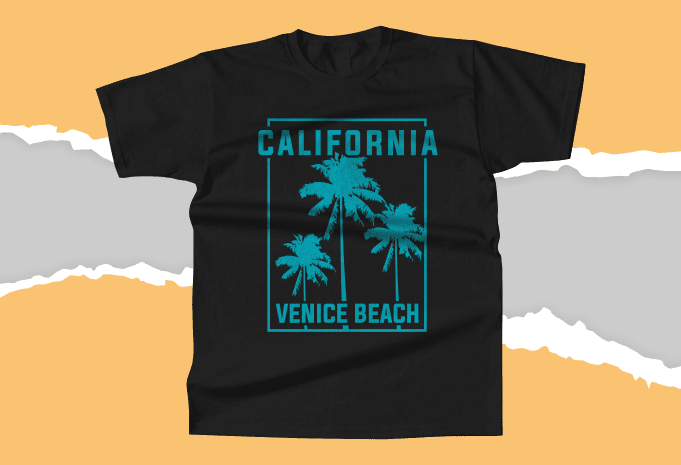 California Venice Beach T-shirt Design